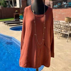 Altar’d State Rust Tunic Sweater With Front Pocket